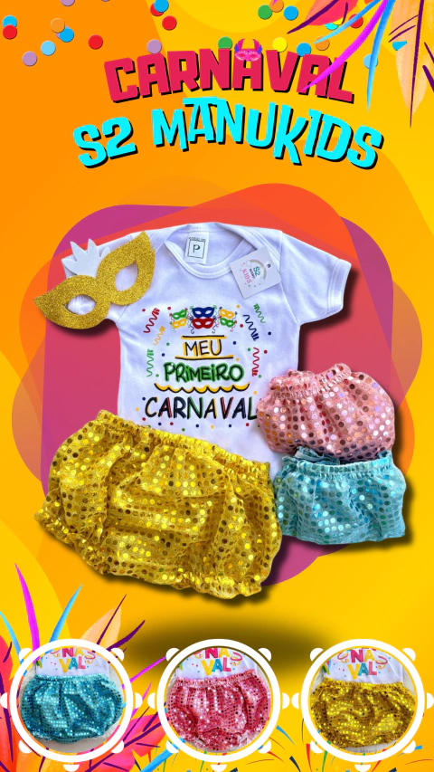 Body bebê Meu Primeiro Carnaval VERDE - roupa infantil carnaval - comprar online