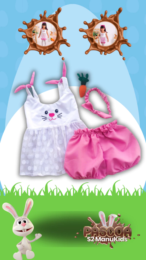 Conjuntinho Coelhinha da Páscoa - Infantil