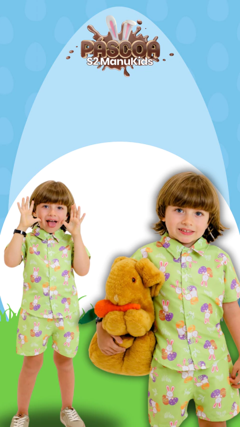Conjunto Mauricinho Entrega De Páscoa - Infantil