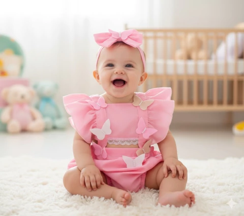 Romper Jardim Encantado / Borboletas Rosa - comprar online