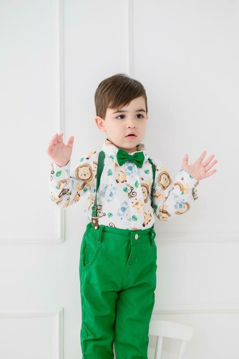 Camisa Manga longa Safari com Gravata