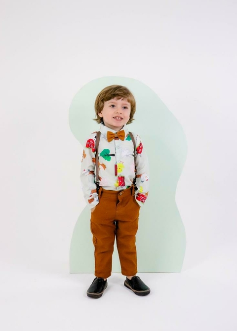Camisa Manga longa Fazendinha com Gravata