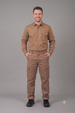 Pantalón cargo beige