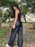Calça wide leg Couro na internet