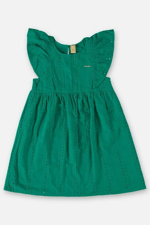 Vestido Manga Curta Infantil em Laise