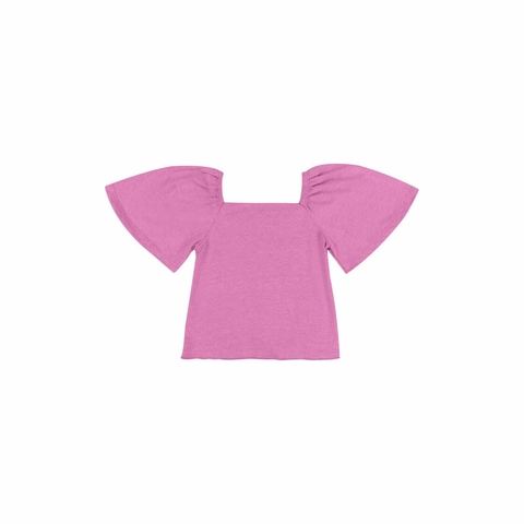 Blusa Manga Curta Menina Infantil (Lilás) Quimby