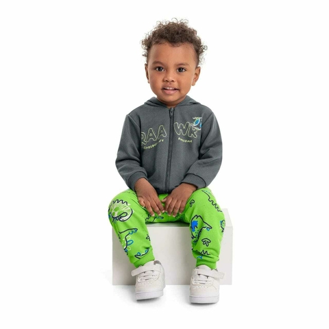 Conjunto Jaqueta e Calça em Moletom Bebê Menino