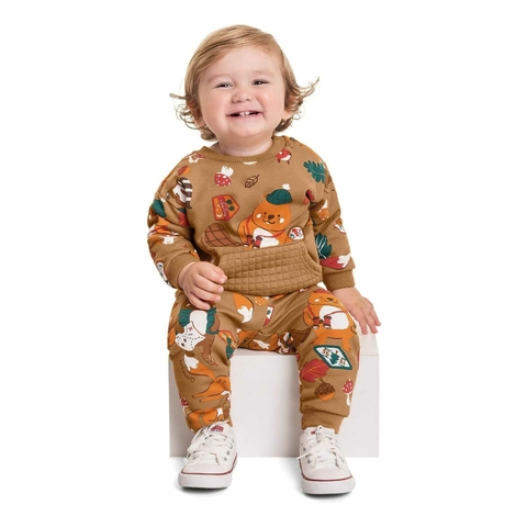 Conjunto Blusão e Calça Moletom Bebê Menino