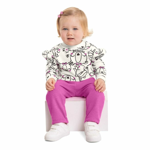 Conjunto Blusão e Calça Bebê Menina