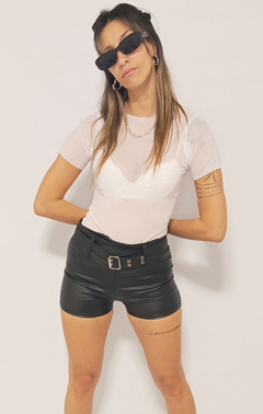 Body Mujer Tull Manga Corta Lenceria Transparente Moda Dama - Novus indumentaria