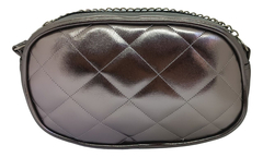 Cartera Bandolera Mujer Eco Cuero Metalizada Cadena Moda