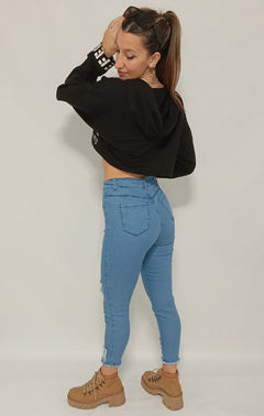 Imagen de Jeans Chupin Elastizado Tiro Alto Rotura Mujer