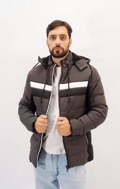 Campera Hombre Combinada Puffer Con Piel Impermeable Abrigo - comprar online