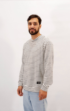 Buzo Sweater Hombre Rayado Liviano Cuello Redondo Vestir