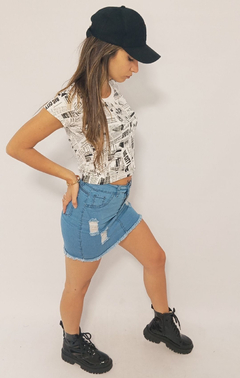 Remera Mujer Manga Corta Estampada Diario Lycra Moda Dama - Novus indumentaria