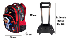 Mochila Con Carro Desmontable Lunchera Cartuchera Infantil - Novus indumentaria