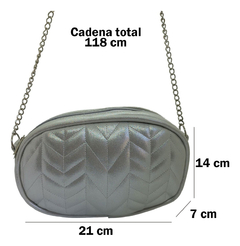 Imagen de Cartera Bandolera Mujer Eco Cuero Metalizada Cadena Moda
