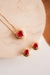 conjunto vermelho coração-Brinco + colar