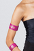 Bracelet - Pink Bracelet with gold leather