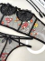 Corset de Tule Bordado com Renda Tatá Preto com Vermelho e Amarelo - sextbt