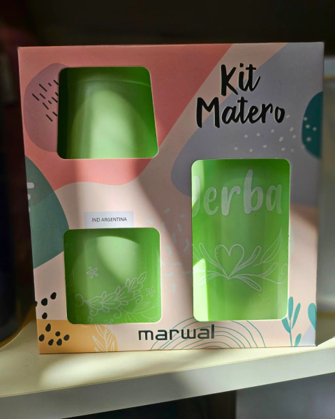 Kit matero yerbera azucarera y mate pastel - comprar online