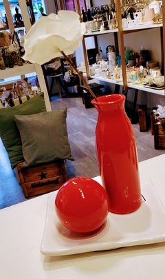 Florero de ceramica tipo botella - tienda online