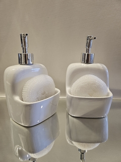 Dispenser cerámica con porta esponja