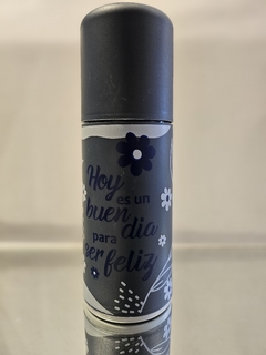Mate listo azul flores y frase PVC - comprar online