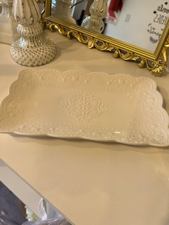 Bandeja blanca de porcelana 32x18 - comprar online