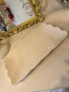Bandeja blanca de porcelana 32x18 en internet