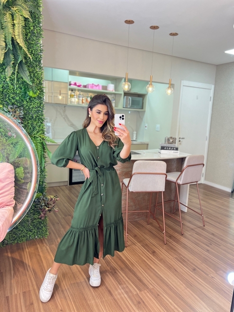 VESTIDO CHEMISE VERDE