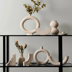 Vaso de cerâmica nórdico decoração para casa decoração do quarto castiçal vaso de flores decoração arte de mesa vasos de flores dropshipping - decorcia3