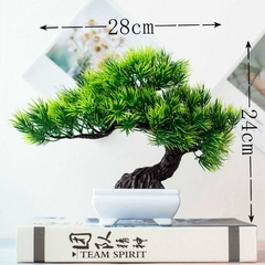 Verde Acolhedor Pinheiro Bonsai Simulação Vaso De Planta Artificial Flores Falsas Ornamento De Árvore Em Vaso Casa Jardim Decoração De Mesa De Escritório - comprar online