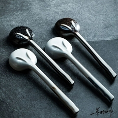 Colher de Sopa de Cerâmica Talheres Japoneses Colher para Comer Criativo Colheres de Cabo Longo Cozinha Utensílio de Cozinha Ferramenta Colher de Chá Para Kicthen - comprar online