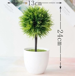 Imagem do Verde Acolhedor Pinheiro Bonsai Simulação Vaso De Planta Artificial Flores Falsas Ornamento De Árvore Em Vaso Casa Jardim Decoração De Mesa De Escritório