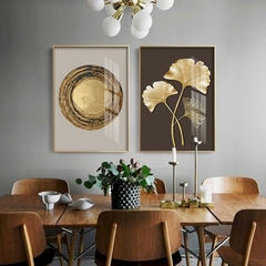 Imagem do Abstrato moderno folha de ouro arte de parede círculo de luxo pôster impressão pintura em tela nórdica fotos de parede decoração de sala de estar