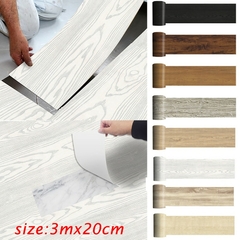 Imagem do Adesivos de piso autoadesivos à prova d'água de PVC de 20 cm x 3 m Adesivos de parede de grão de madeira removíveis para decoração de renovação de móveis de piso doméstico