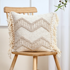 Capa de almofada de linho com borla nórdica para sala de estar Fronha de luxo decorativa nórdica para sofá-cama fronha tufo para decoração de casa - comprar online