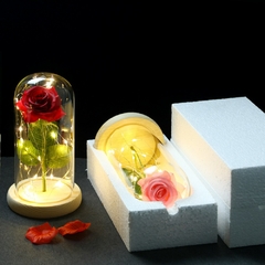 Presente de Dia dos Namorados 2022 LED Galáxia Encantada Rosa Eterna Flor de Folha de Ouro 24K com Luzes de Corda de Fada na Cúpula para Capina - decorcia3