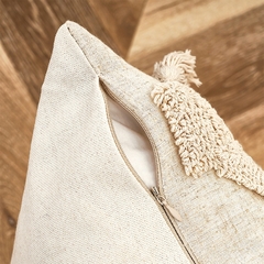 Capa de almofada de linho com borla nórdica para sala de estar Fronha de luxo decorativa nórdica para sofá-cama fronha tufo para decoração de casa - loja online