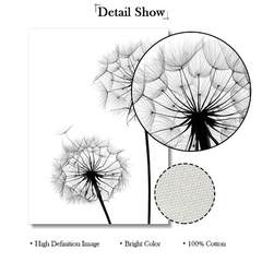 Pintura moderna em tela de dente-de-leão, preto, branco, desejo, citação, pôster, imagem, impressão, imagem para decoração de sala de estar interior na internet