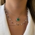 Colar Prata 925 Importado Pedras Color Gota - comprar online