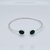 Bracelete Prata 925 Com Pedra Natural (2 verde 1 rosa)