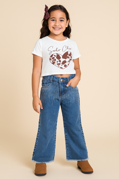 Calça wide leg jeans - comprar online