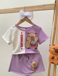 Conjunto Infantil capivara Lilás - comprar online