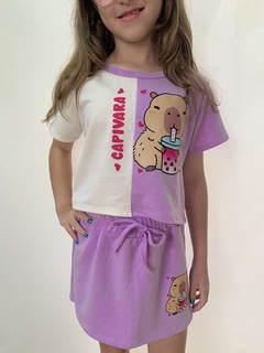Conjunto Infantil capivara Lilás - Lolica kids
