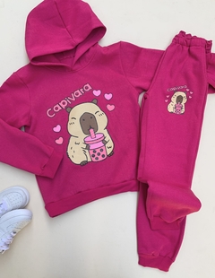 Conjunto moletom juvenil Capivara Pink - comprar online