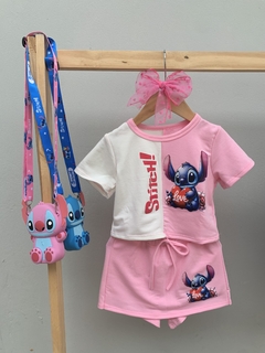 Imagem do COMBO PROMOCIONAL Conjunto Stitch Rosa + 1 bolsinha