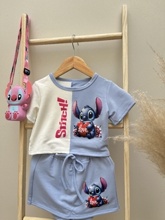 COMBO PROMOCIONAL Conjunto Stitch Azul + 1 bolsinha - comprar online