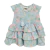 Vestido Babado Tamanho M 3-6 Meses Azul Estampado
